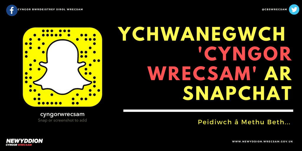 CYFRIF SNAPCHAT I WRECSAM