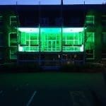 Guildhall balcony lit green for Recycle Week 2020