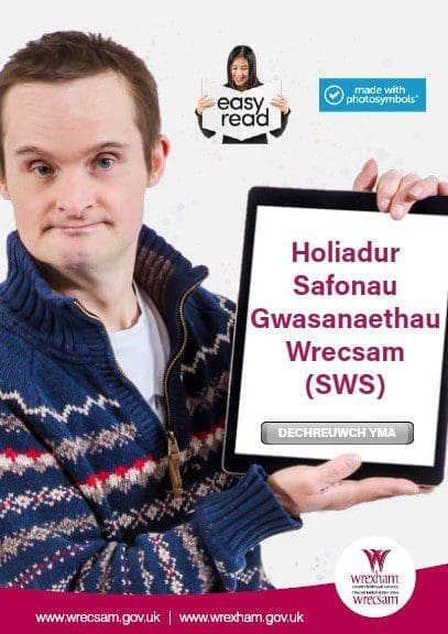 Mae Safonau Gwasanaethau Wrecsam wedi creu holiadur ar y cyd â thrigolion a defnyddwyr gwasanaeth ag anghenion cymorth