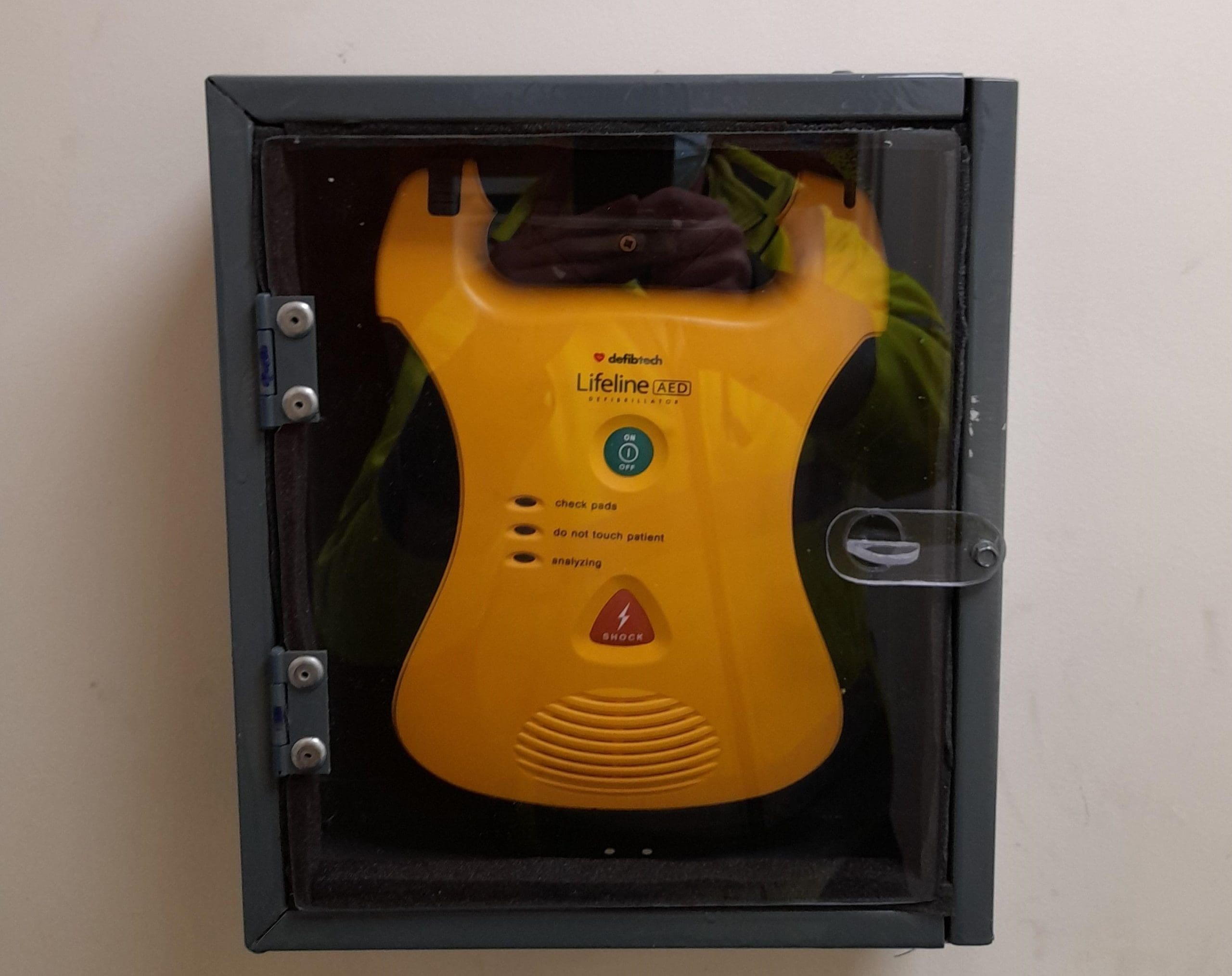 Defibrillator at recycling centre