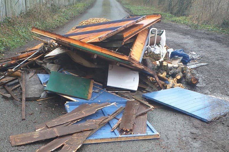 Fly-tipping in Marford