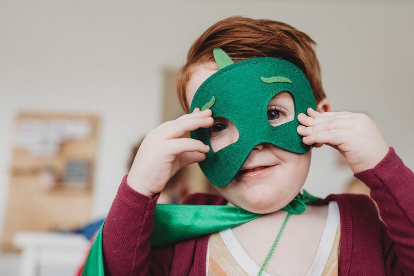 child in mask