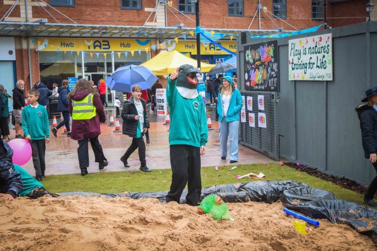 Play activities in Wrexham city centre