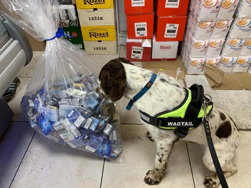 Illegal tobacco and cigarettes seized.