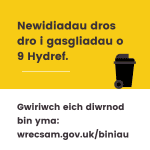 Newidiadau dros dro i gasgliadau o 9 Hydref