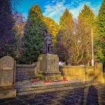 Remembrance Sunday - image shows the cenotaph at Bodhyfryd in Wrexham